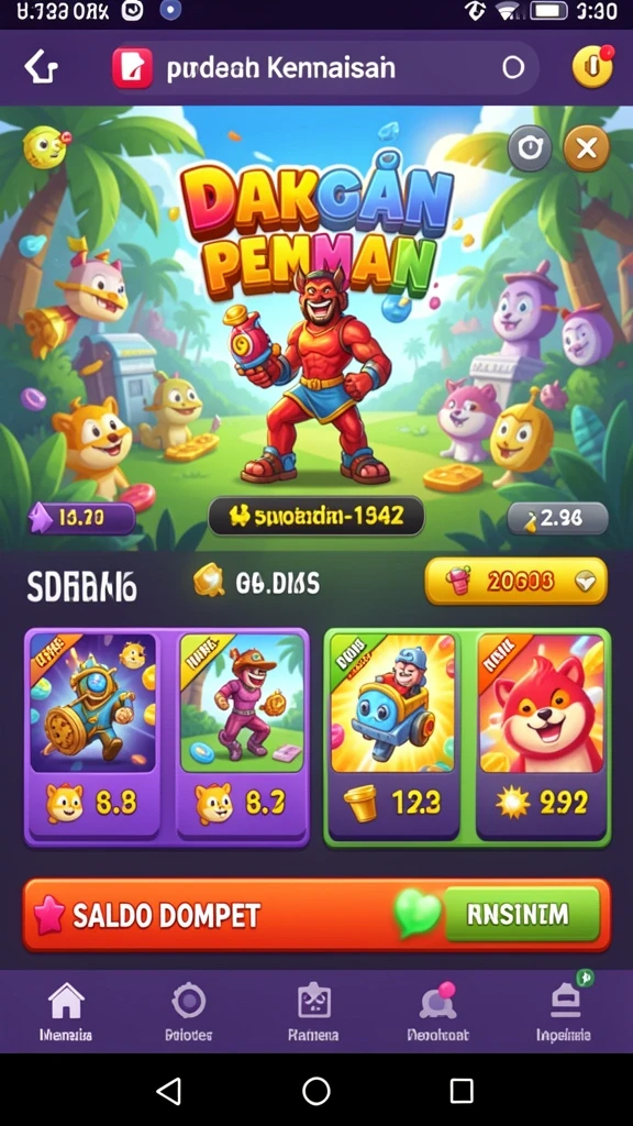 Tampilan level dengan tantangan yang seru.