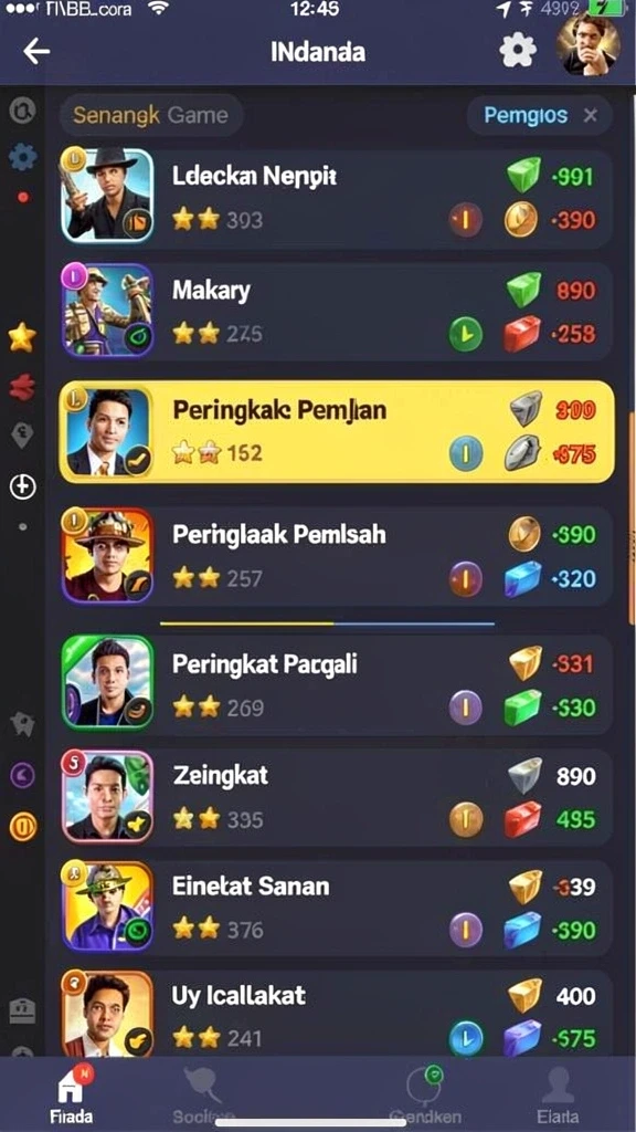 Karakter dengan kemampuan unik di setiap level.