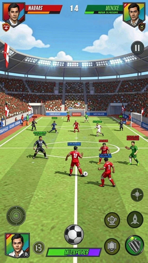Fitur multiplayer yang memungkinkan bermain dengan teman.